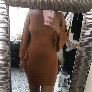 Orange / Rust Batwing Mini Dress